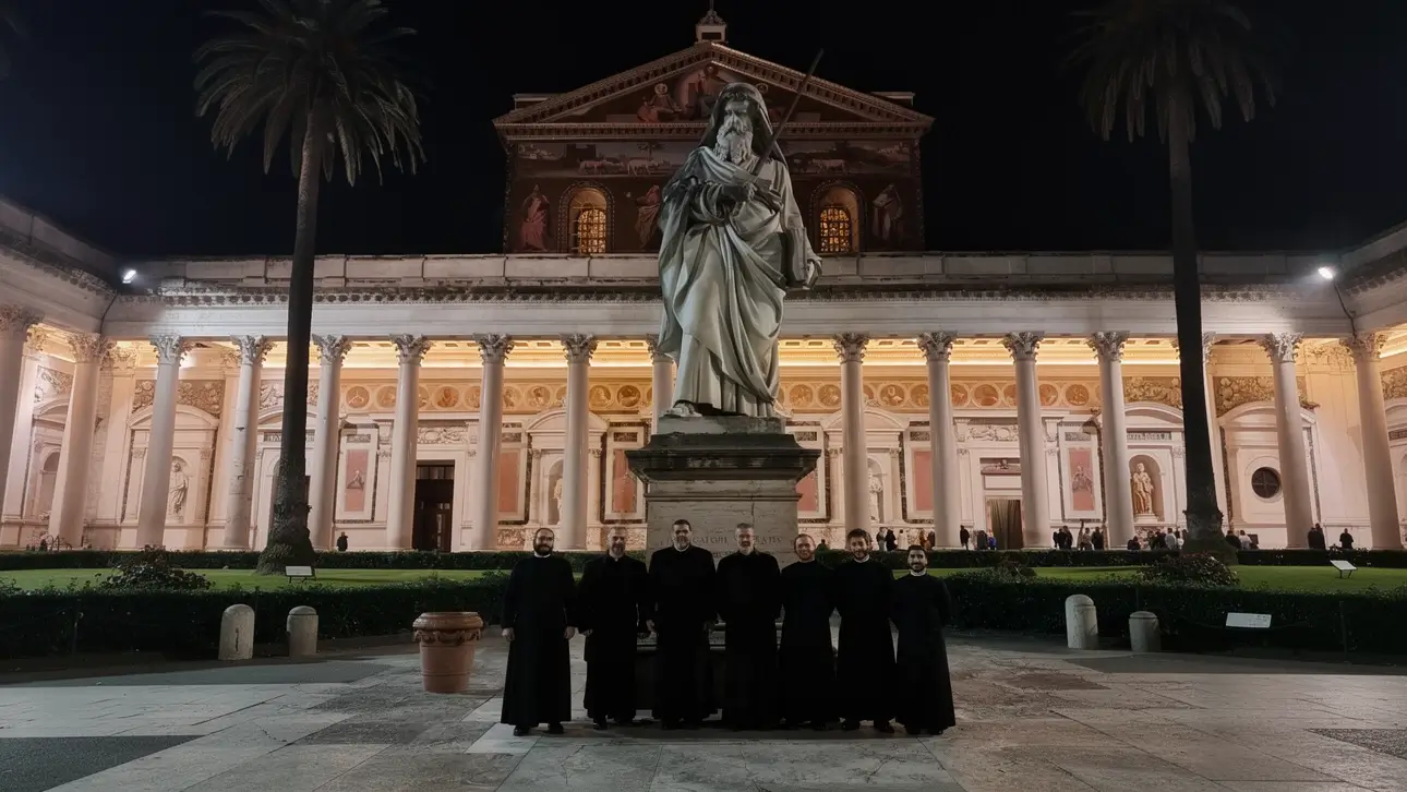 Vocaciones - Casa de formación Italia con el padre Iván en San Pablo Extramuros